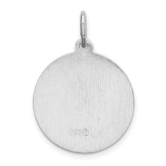 Sterling Silver 925 Saint Anne Pendant with Rhodium Polished Finish