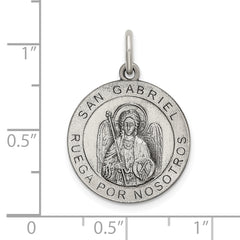 Sterling Silver 925 St. Gabriel Pendant with Satin Antique Finish