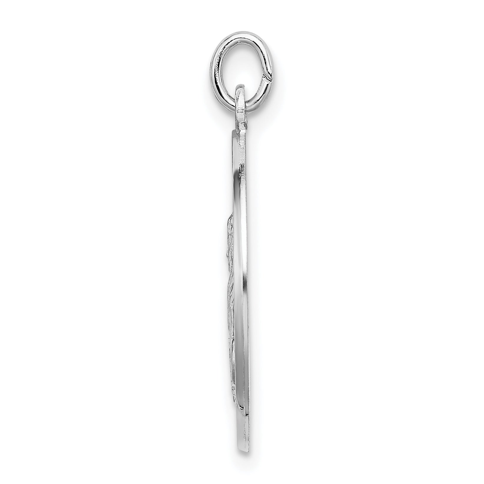 Sterling Silver 925 St. Gabriel Medal Pendant with Polished Rhodium Finish