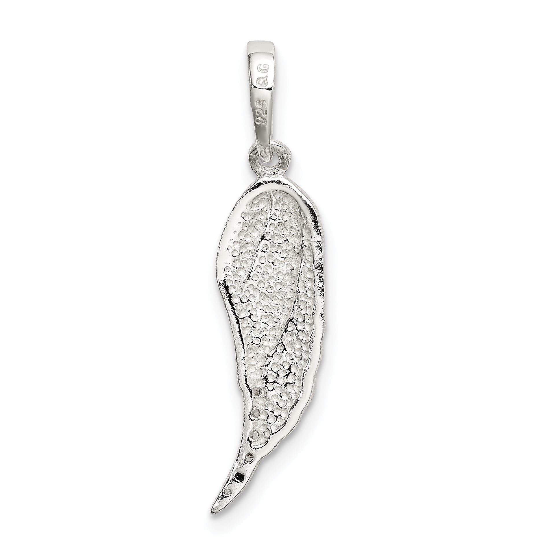 Sterling Silver Polished Wing Pendant