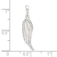 Sterling Silver Polished Wing Pendant