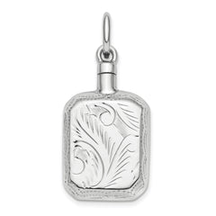 Sterling Silver Rhodium-Plated Rectangular Ash Holder Pendant