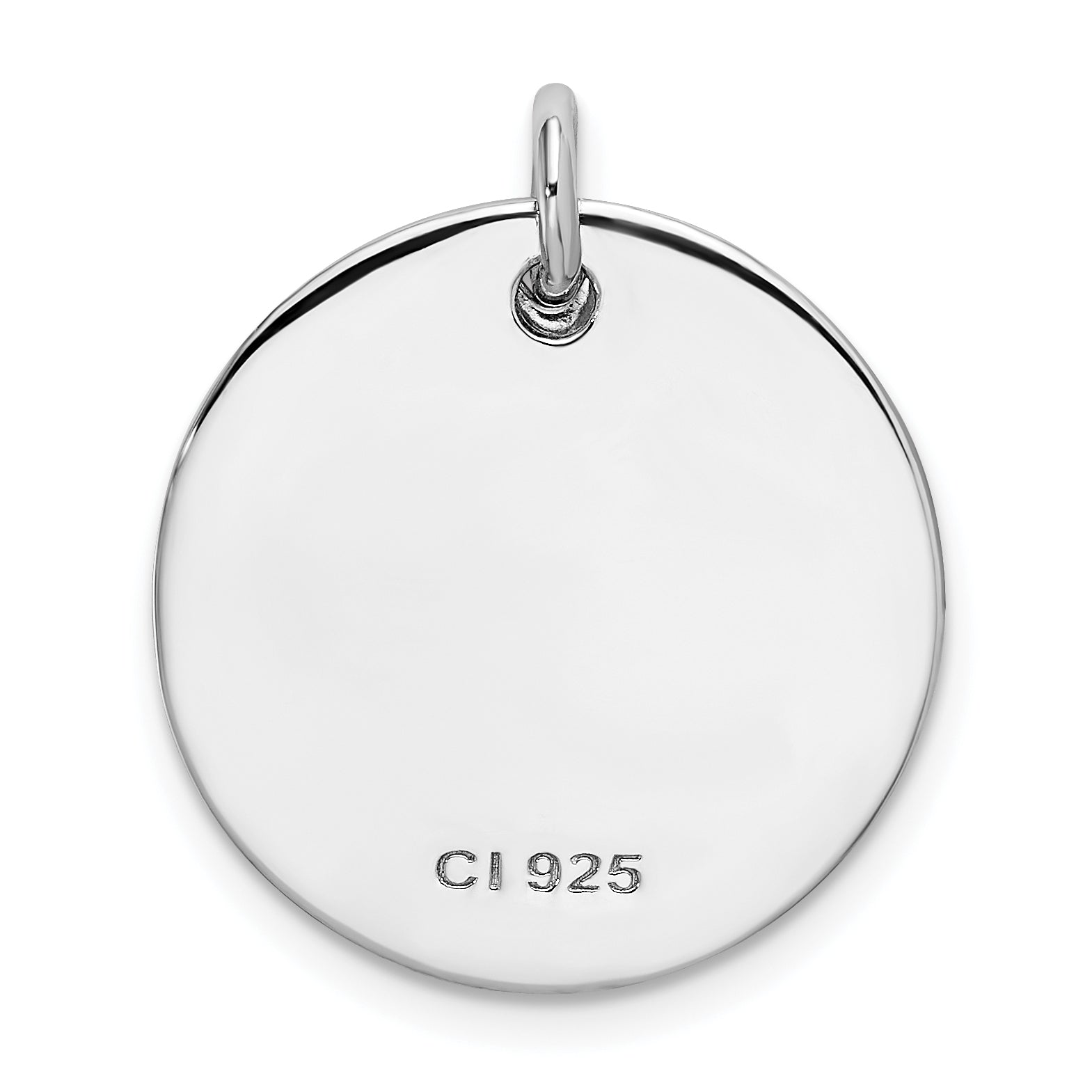 Sterling Silver Rhodium-Plated Moon Charm Pendant with Enamel Detail