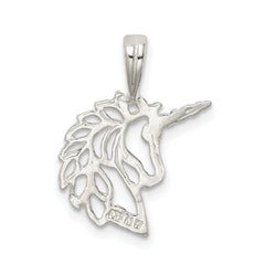 Sterling Silver 925 Polished Unicorn Charm with Anti-Tarnish Coating