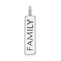 Sterling Silver Polished Enameled FAMILY Pendant