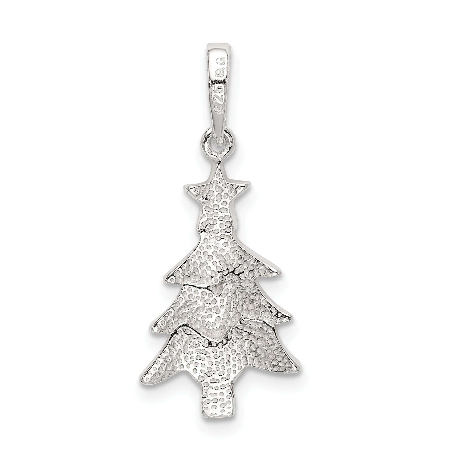 Sophia Jewelers 925 Sterling Silver Christmas Tree Pendant with Enamel Accents