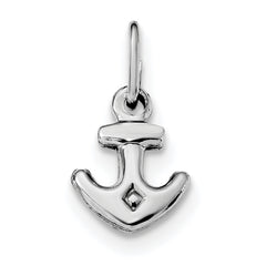 Sterling Silver Rhodium Plated Polished Anchor Charm