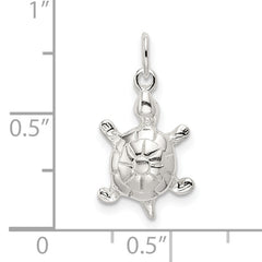 Sterling Silver Polished Turtle Charm