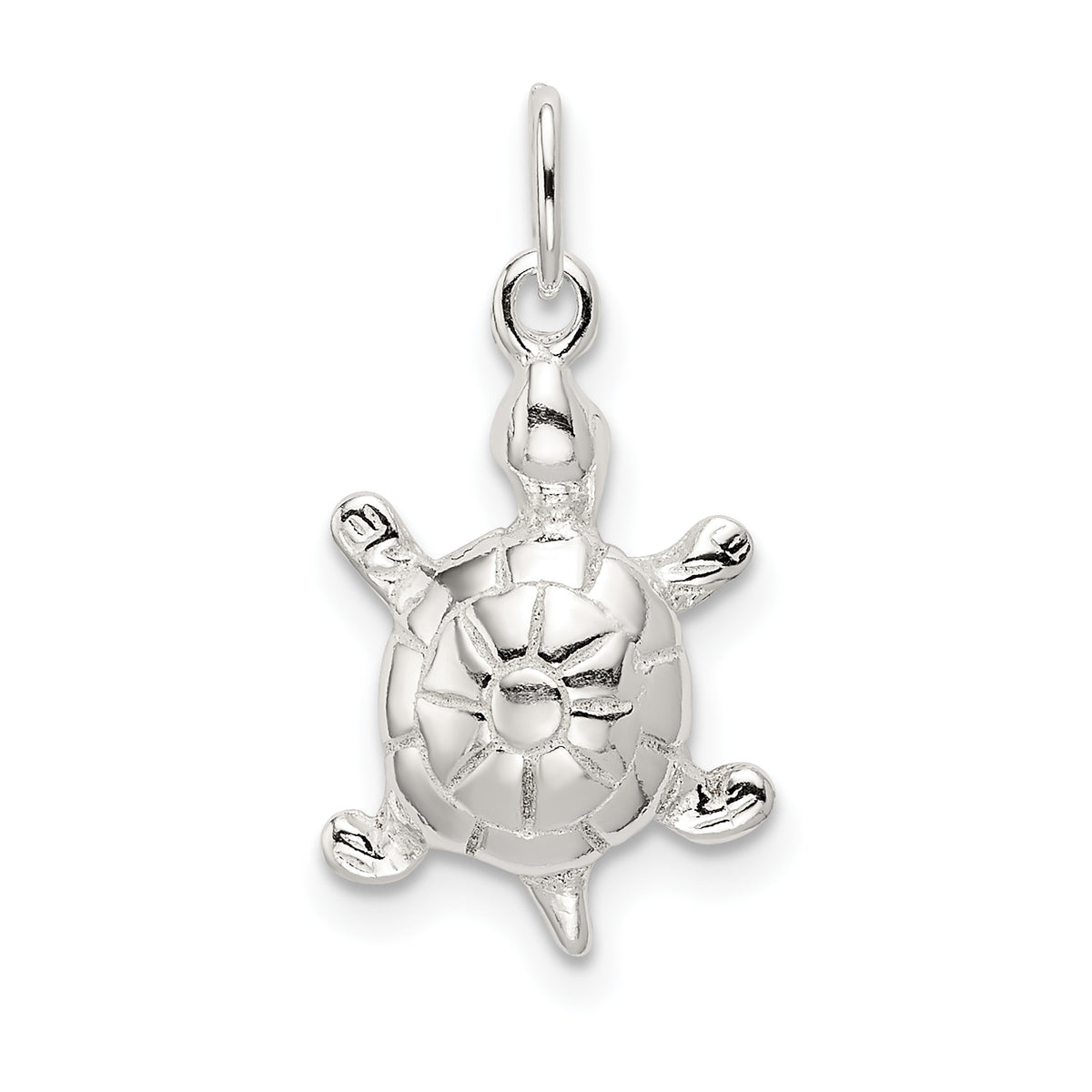 Sterling Silver Polished Turtle Charm