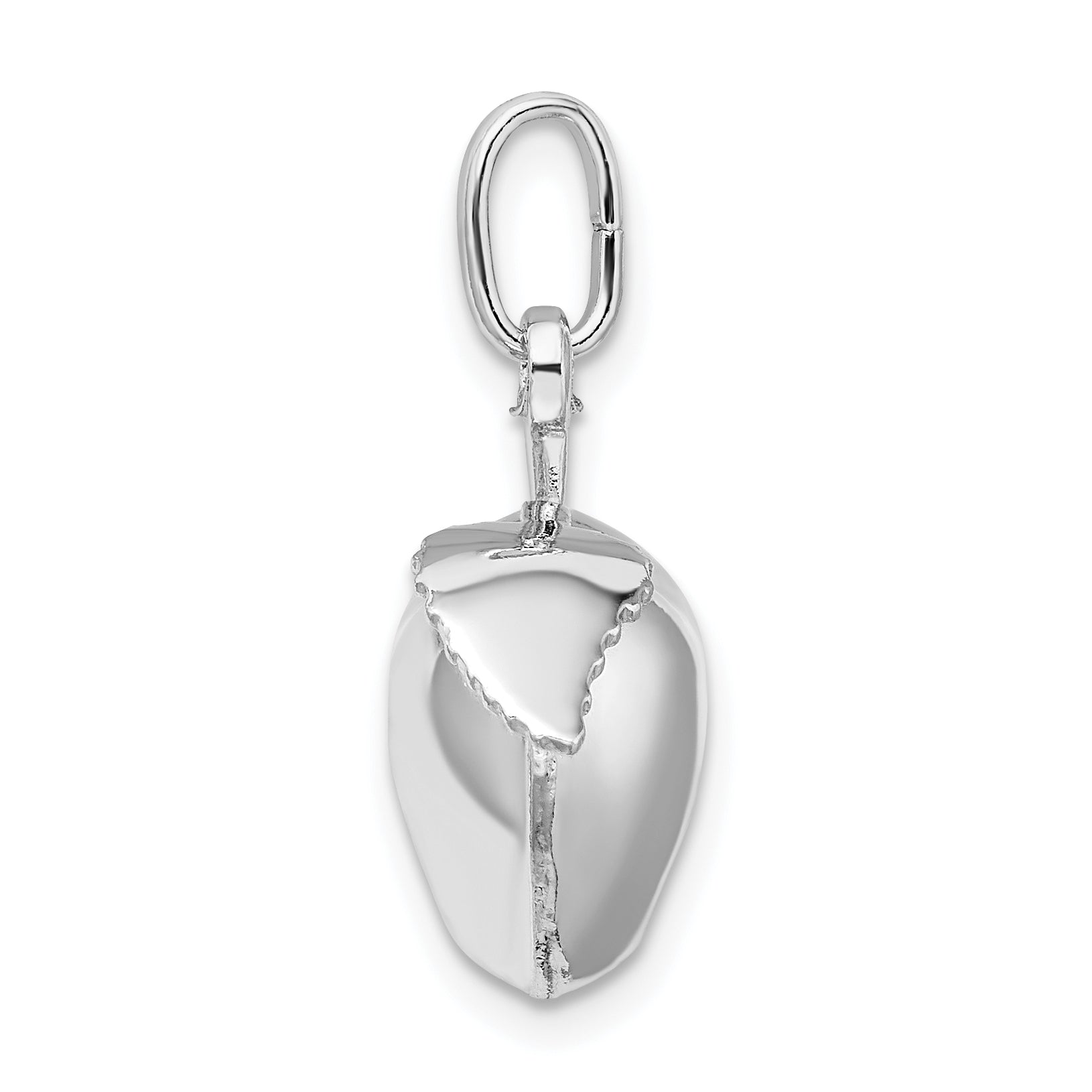 Sophia Jewelers 925 Sterling Silver Puffed Apple Charm with Rhodium Polish