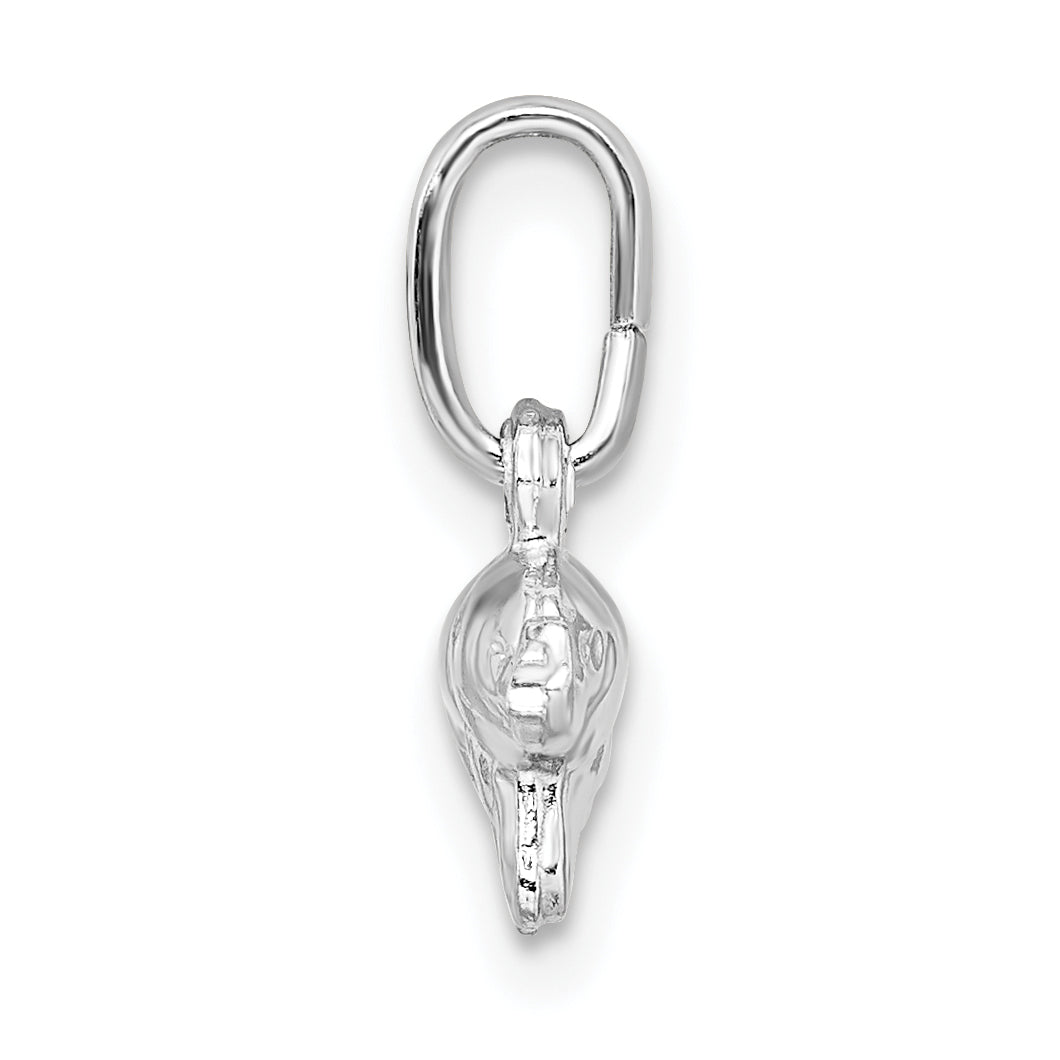 Sterling Silver Rhodium Plated Polished Elephant Charm