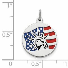 Sophia Jewelers 925 Sterling Silver Statue of Liberty Charm with Enamel Flag