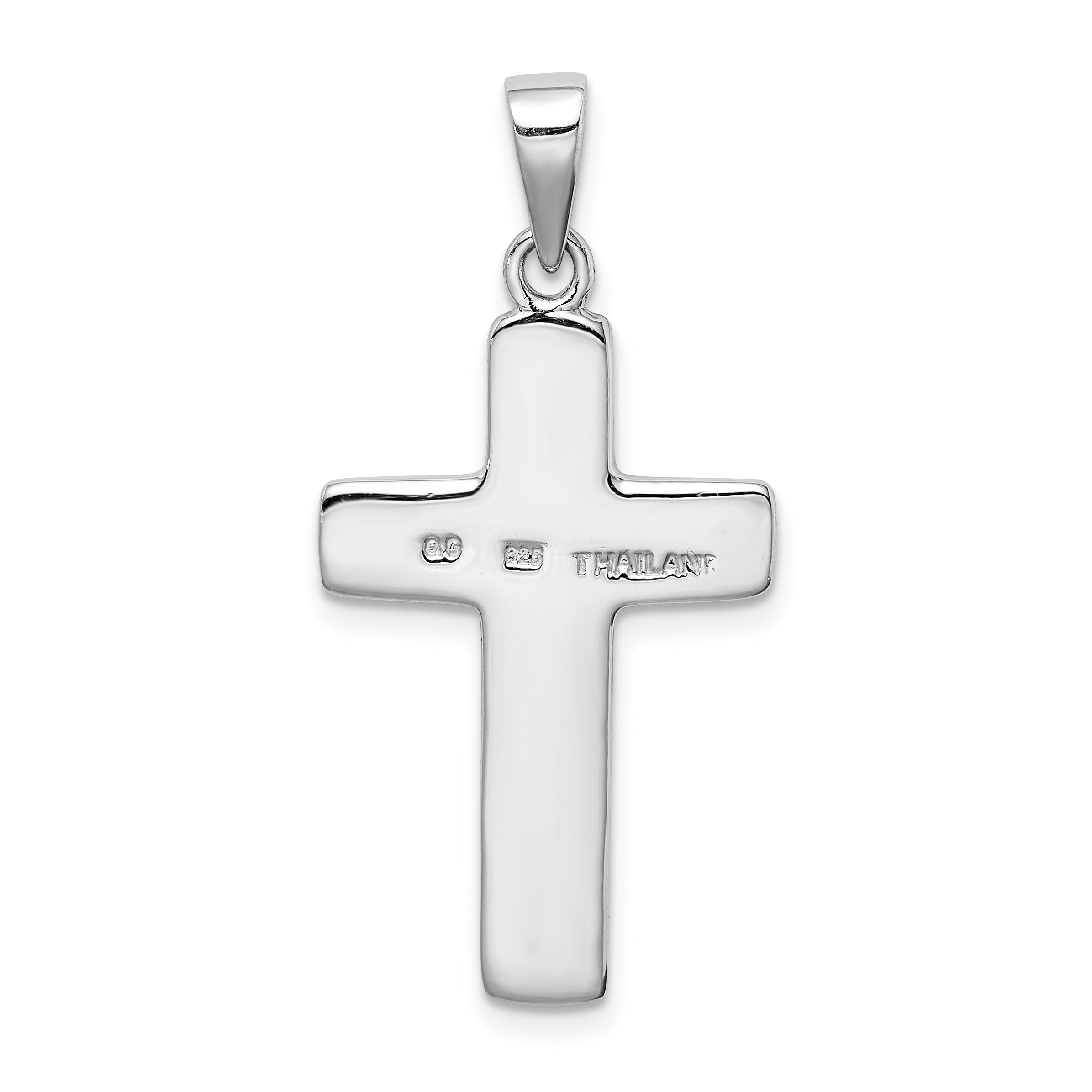 Sterling Silver Rhodium-plated Cross Pendant