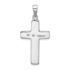 Sterling Silver Rhodium-plated Cross Pendant