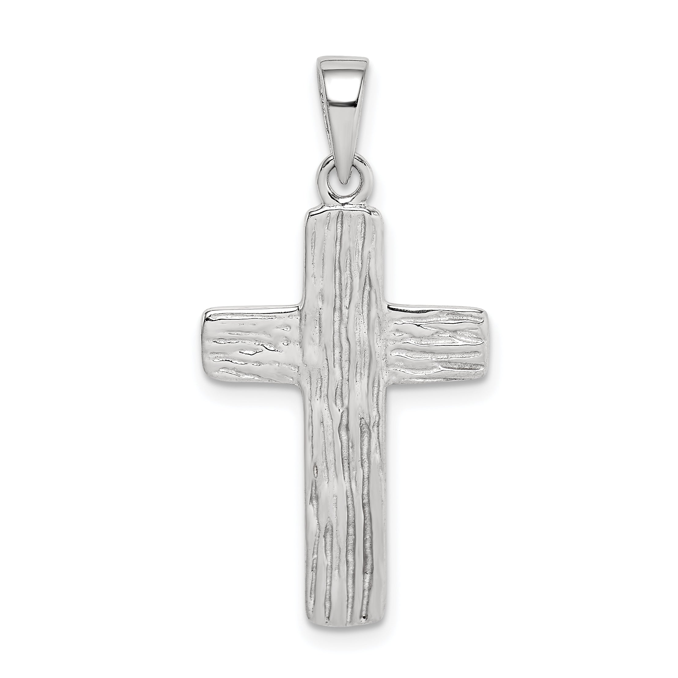 Sterling Silver Rhodium-plated Cross Pendant