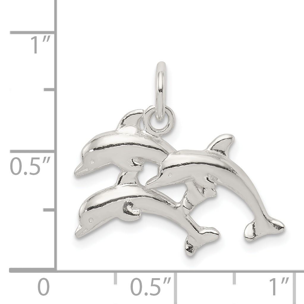 Elegant 925 Sterling Silver Dolphin Charm with Polished Anti-Tarnish Finish