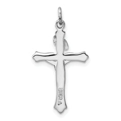 Sterling Silver Rhodium-plated & Gold Tone Crucifix Pendant