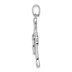 Sterling Silver Rhodium Plated Crucifix Pendant