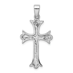 Sterling Silver Rhodium Plated Crucifix Pendant