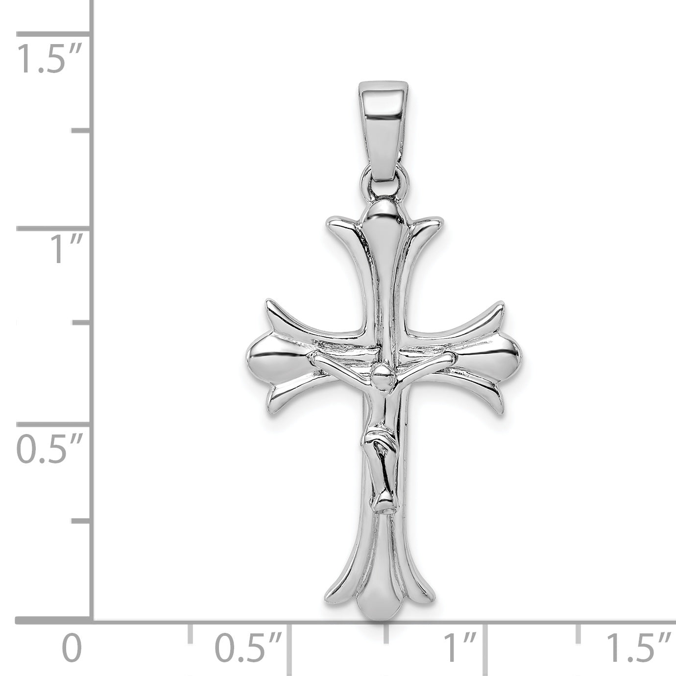 Sterling Silver Rhodium Plated Crucifix Pendant