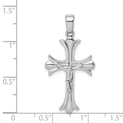 Sterling Silver Rhodium Plated Crucifix Pendant