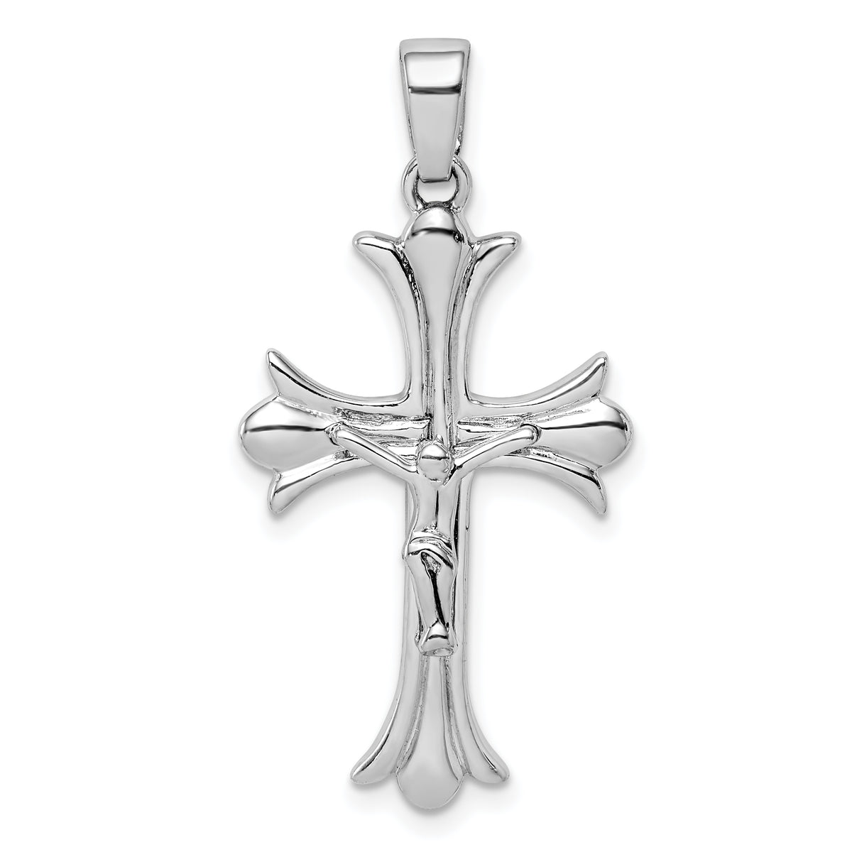 Sterling Silver Rhodium Plated Crucifix Pendant