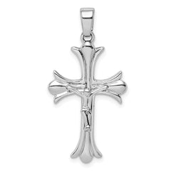 Sterling Silver Rhodium Plated Crucifix Pendant