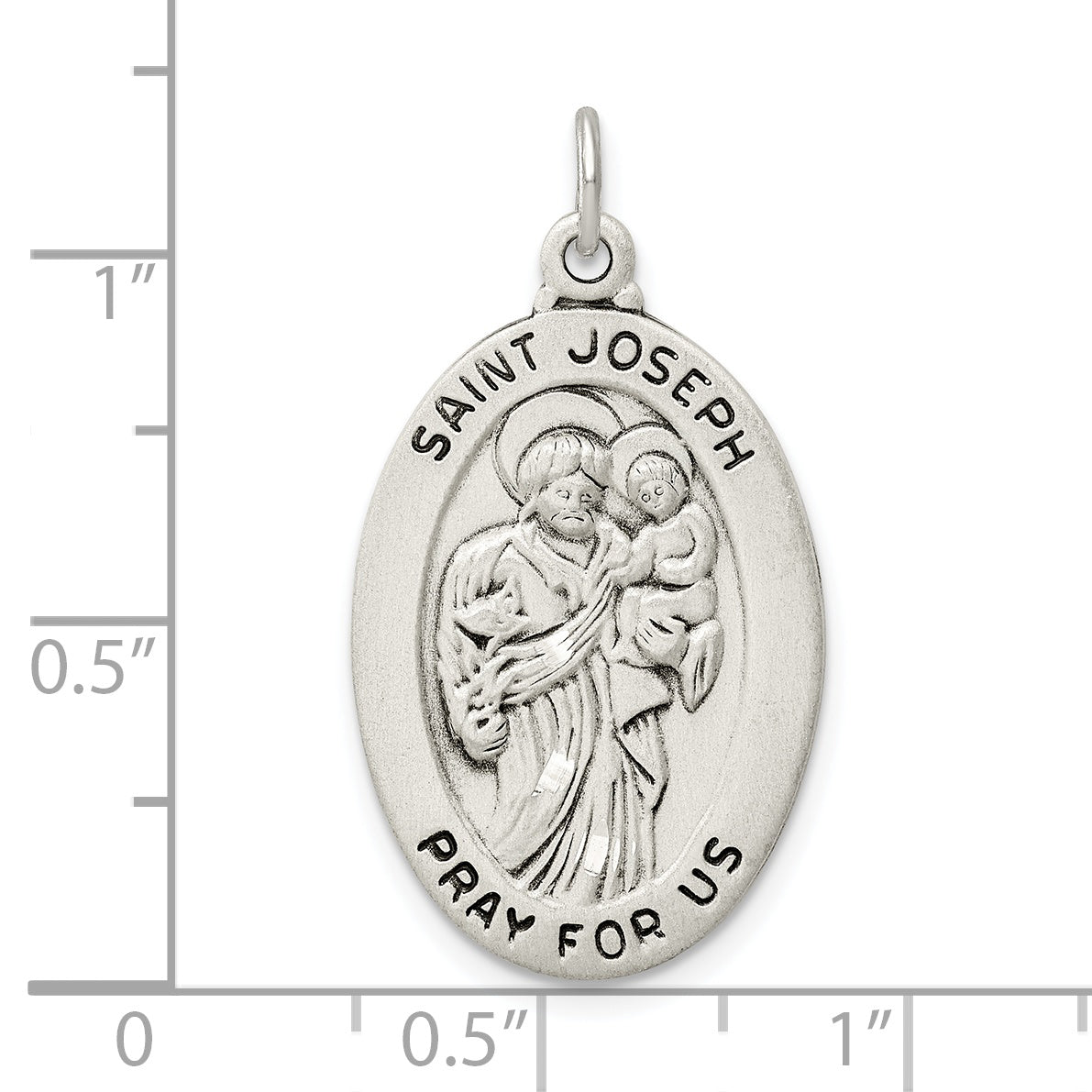 Sterling Silver Antiqued St. Joseph Medal