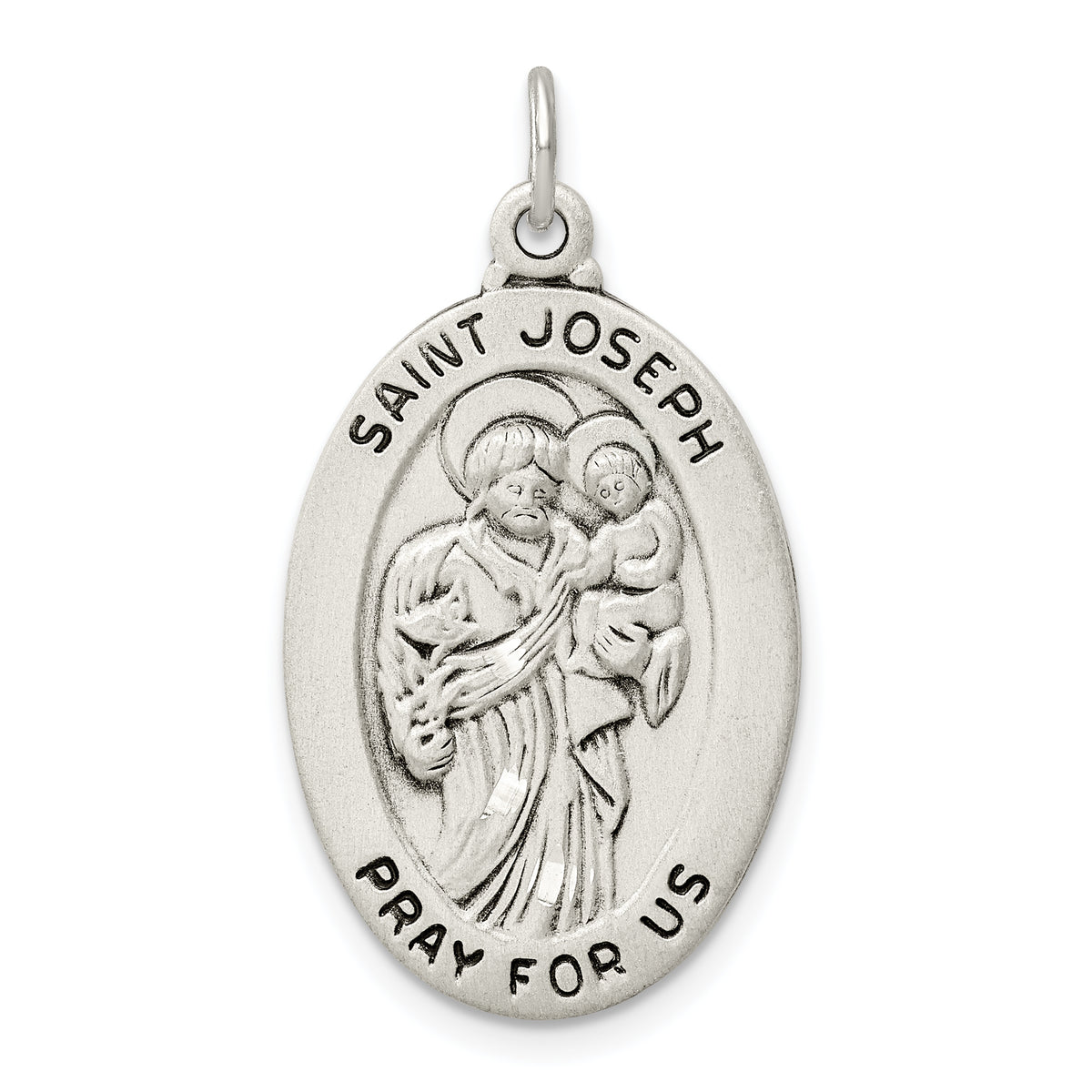 Sterling Silver Antiqued St. Joseph Medal