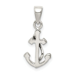 Sterling Silver Polished Anchor Pendant