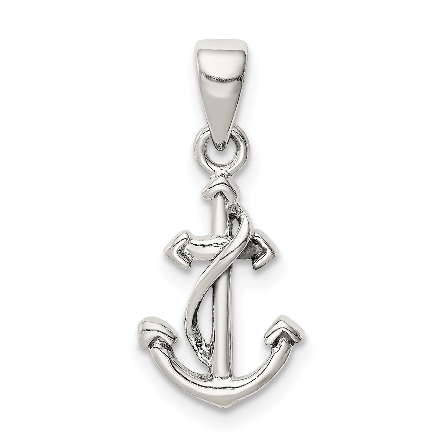 Sterling Silver Polished Anchor Pendant