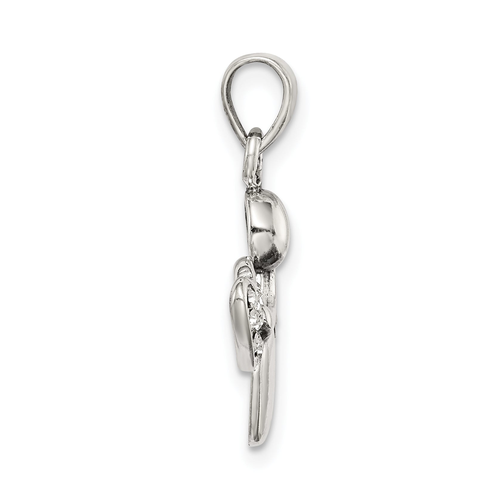 Sterling Silver Antiqued & CZ Angel Charm