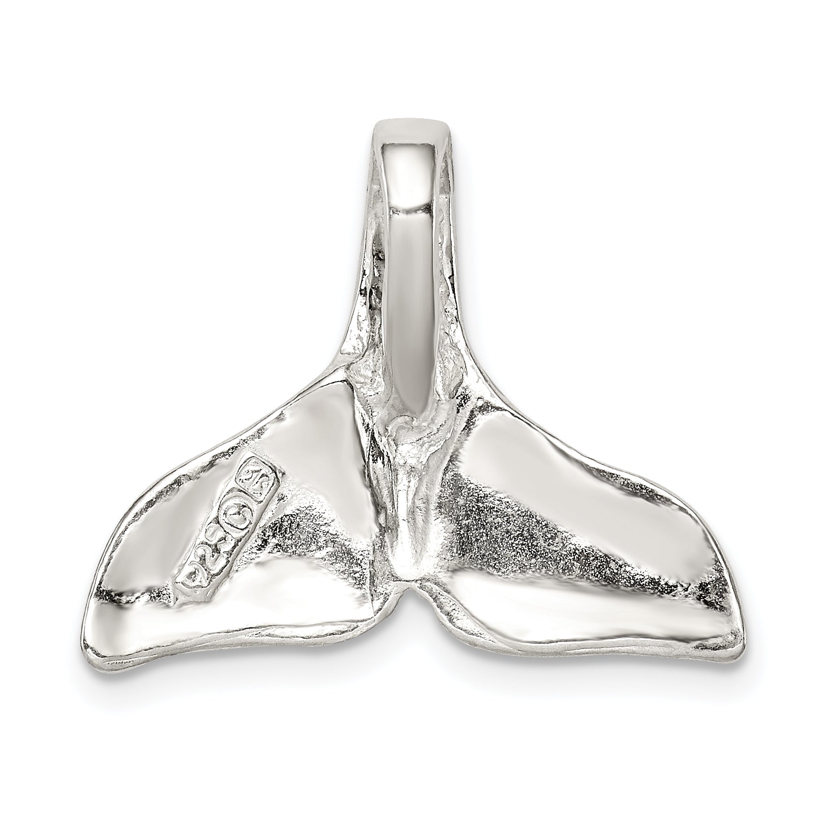 Sterling Silver Men's Whale Tail Charm with Polished Anti-Tarnish Finish