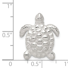 Men's Sterling Silver 925 Turtle Charm with Polished Anti-Tarnish Finish