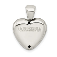 Sterling Silver Antiqued Heart Baby Foot Pendant