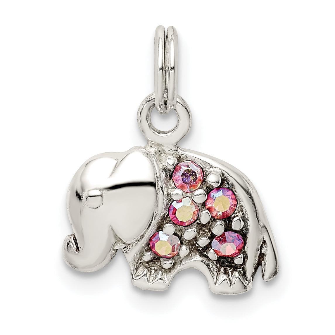 Sterling Silver Crystal Elephant Pendant