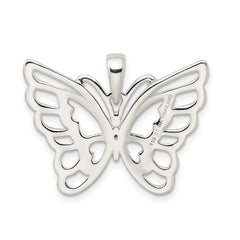 Sterling Silver Diamond-cut Butterfly Pendant