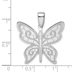 Sterling Silver Rhodium-plated Butterfly Pendant