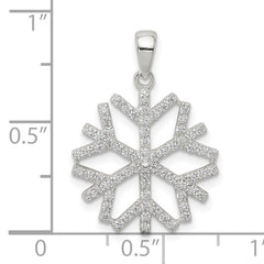 Sterling Silver CZ Snowflake Pendant