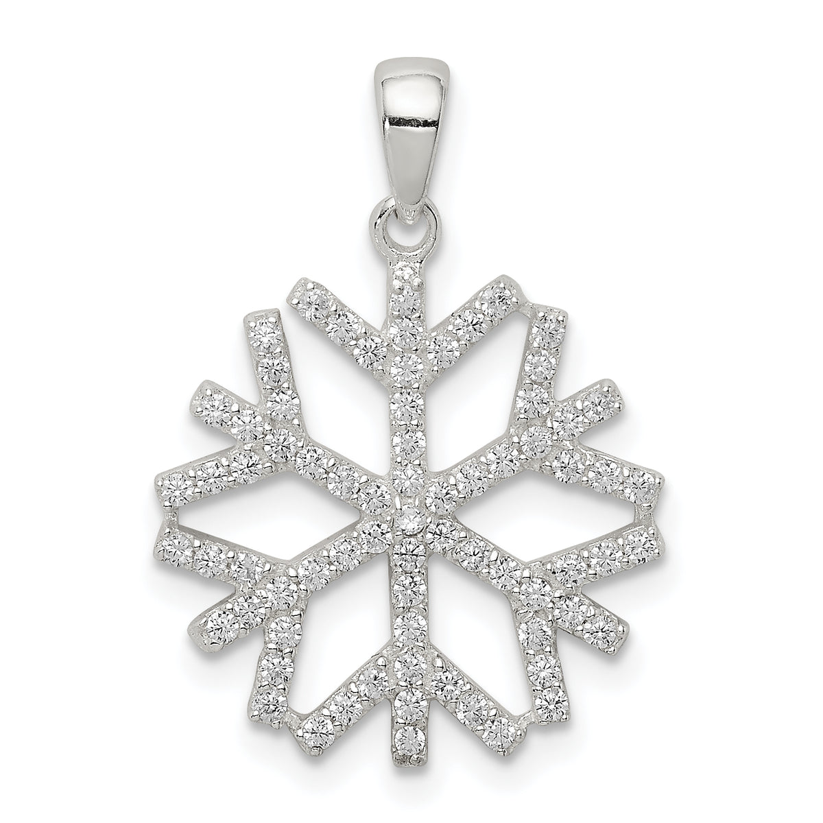 Sterling Silver CZ Snowflake Pendant