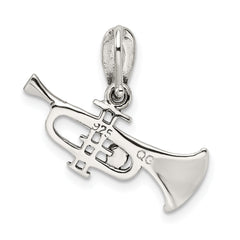 Sterling Silver Antiqued Marcasite Trumpet Pendant