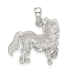 Sterling Silver Rhod-pltd Multi-color Preciosa Crystal Unicorn Pendant