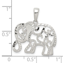 Sterling Silver Diamond-cut Elephant Pendant