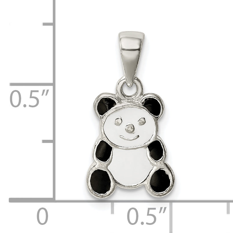 Sterling Silver Enamel Panda Pendant