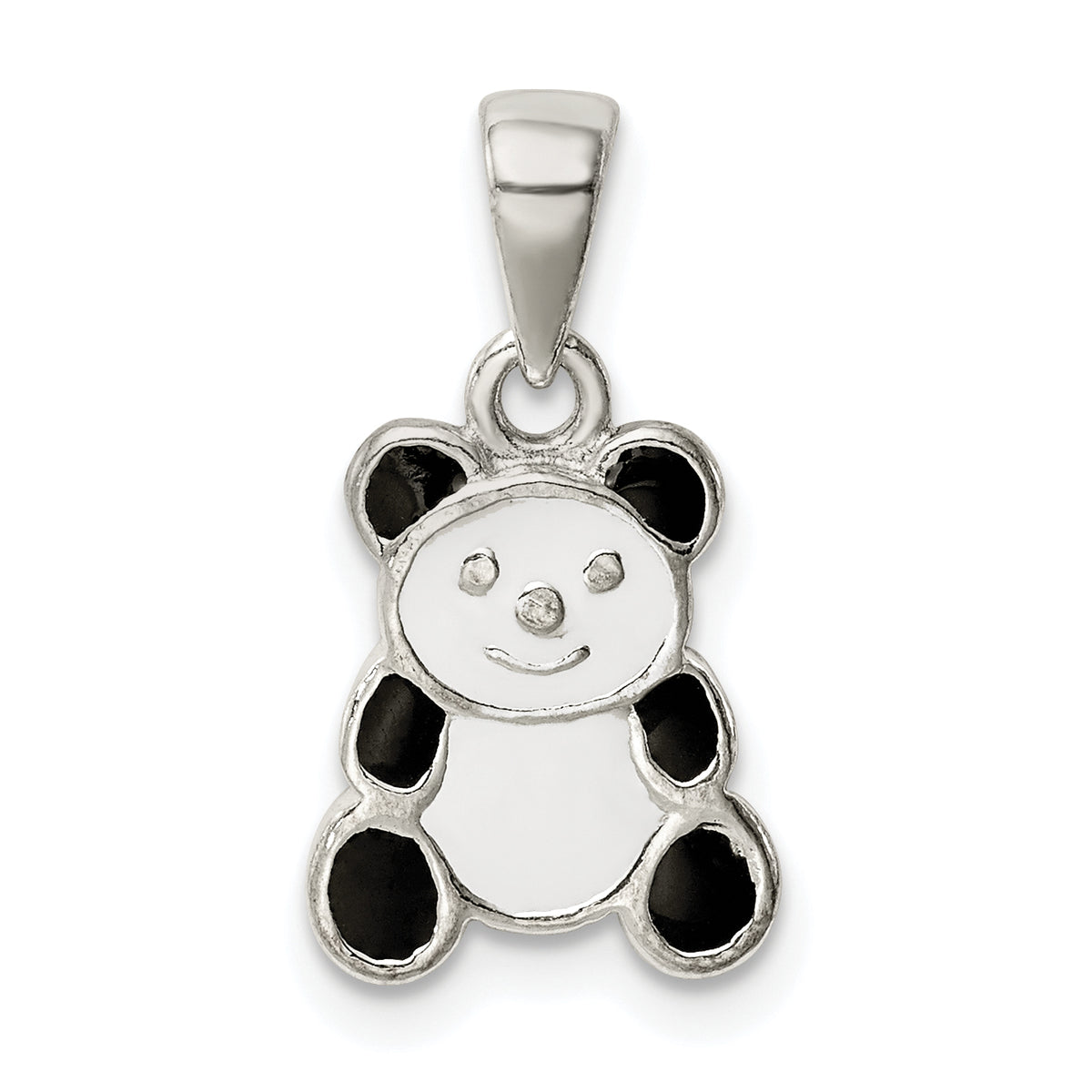 Sterling Silver Enamel Panda Pendant