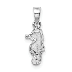 Sterling Silver RH-plated Multi-color Enamel Seahorse Children's Pendant