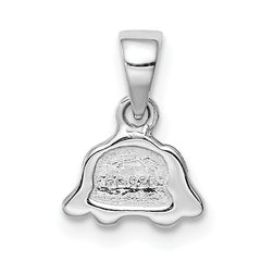 Sterling Silver RH-plated Black/White Enameled Puppy Children's Pendant