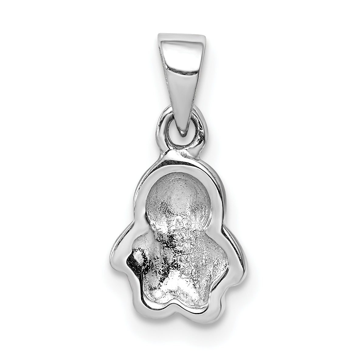 Sterling Silver RH-plated Multi-color Enameled Penguin Children's Pendant