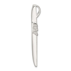 Sterling Silver Polished Cross Chain Slide