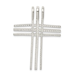 Sterling Silver Polished Cross Chain Slide